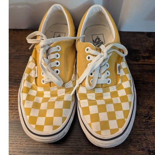 Vans era checkerboard mustard - era,